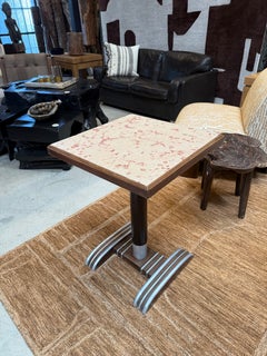1920s French Bistro Table; Square Shaped; Art Deco