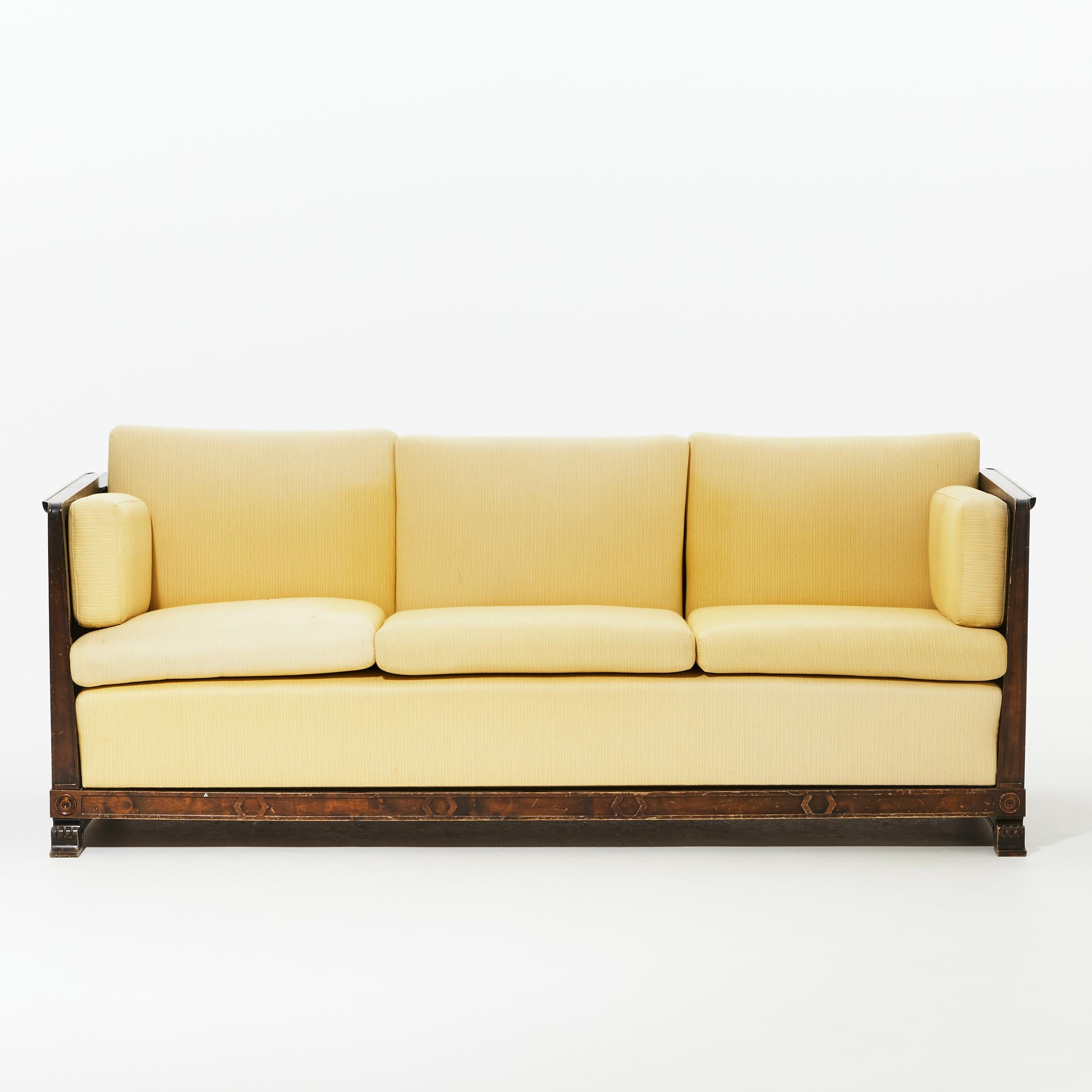 Swedish Grace sofa from the 1930s, a refined expression of early 20th-century Scandinavian design and Nordic craftsmanship at its most elegant. Designed during the height of the Swedish Grace movement—Sweden’s poetic response to Art Deco—this piece