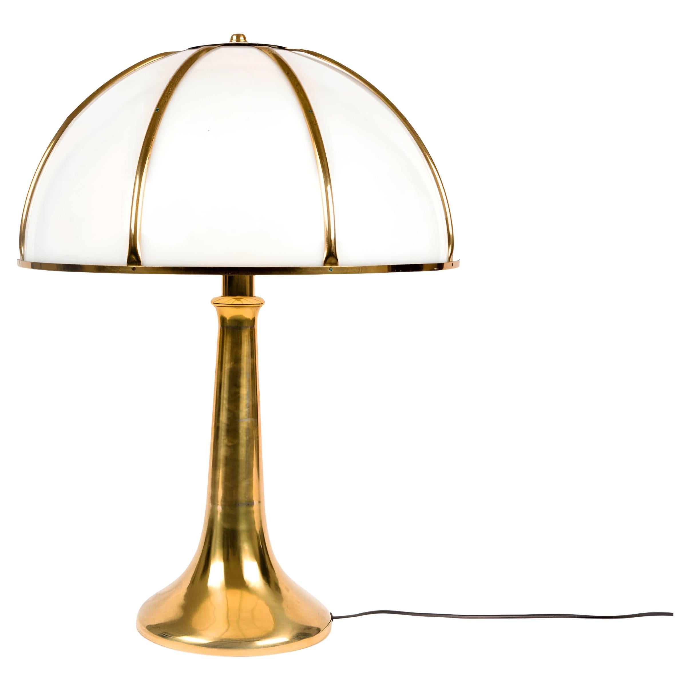 1970 Gabriella Crespi Fungo Lámpara de Sobremesa Latón Plexiglás Dorado en venta