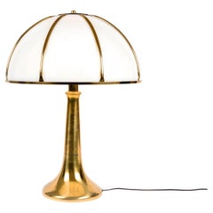 1970 Gabriella Crespi Fungo Lámpara de Sobremesa Latón Plexiglás Dorado
