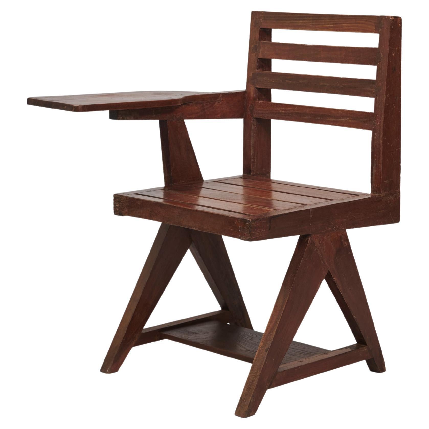 Sedia a braccioli in teak Pierre Jeannette del 1950 per l'Università di Chandigarh in vendita