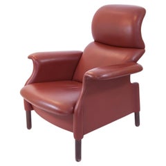 1960 Piergiacomo e Achille Castiglioni Poltrona Sanluca Pelle Marrone Rosso