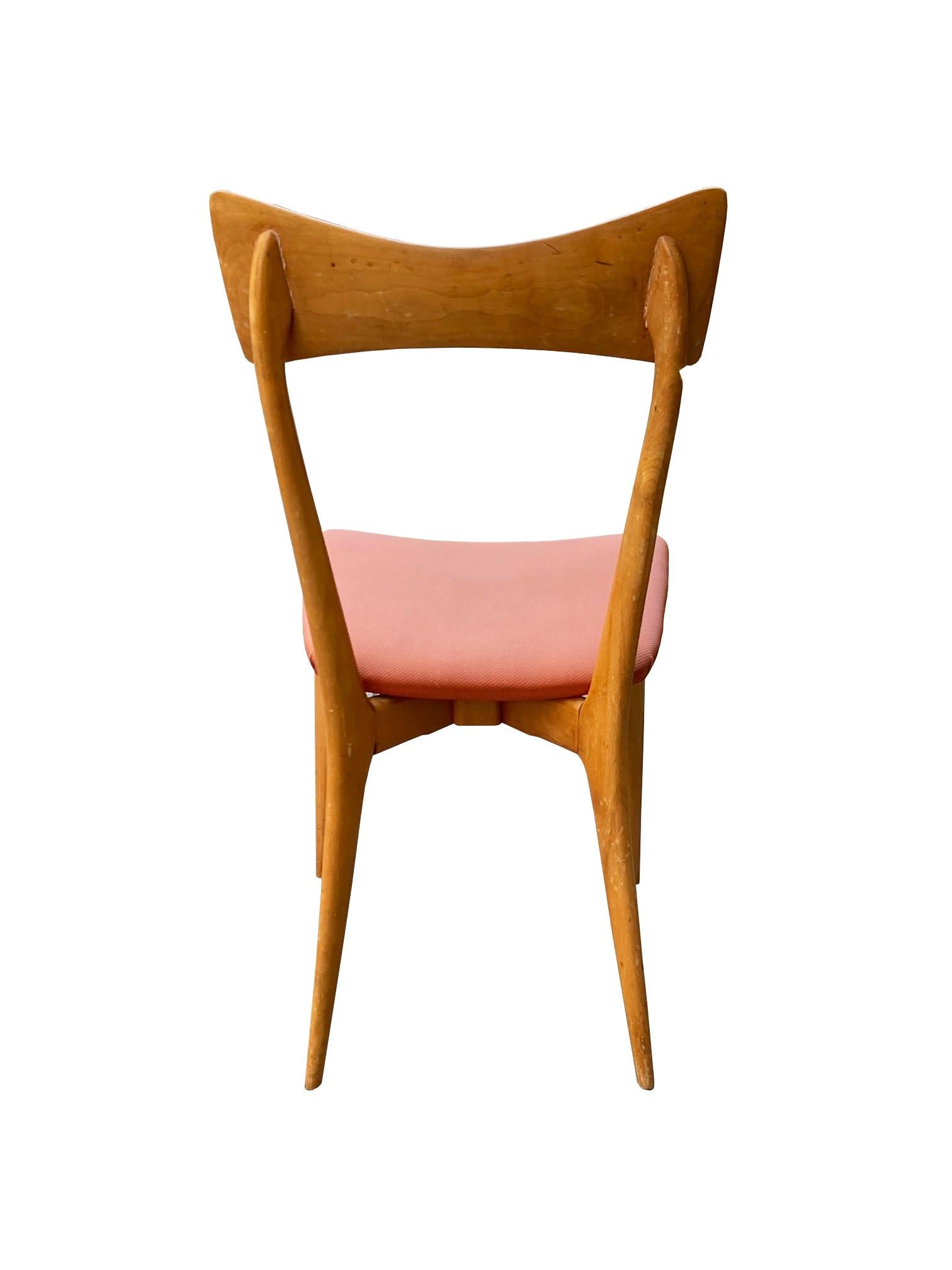 Juego de seis de los años 50 Ico Parisi para Ariberto Colombo Multicolor Madera Cielo Cuero Italiano en venta