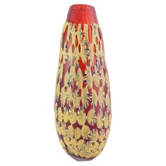 Studio Salvadore 1990 Vaso Prototipo in Vetro di Murano Rosso Giallo Policromatico