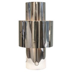 1968 Willy Rizzo Love Tischlampe Stahl Kupfer Silber Farbe