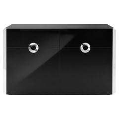Willy Rizzo, credenza in metallo nero per Mario Sabot, anni '70 circa.