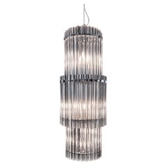 Alberto Donà, Triedri chandelier Chrome Plated and Murano Glass, circa 1990s.