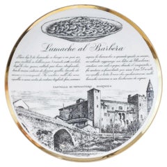 'Lumache al Barbera' decorative plate, circa 1950, Piero Fornasetti, Italy