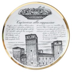 'Capricciosa alla cappuccina' decorative plate, circa 1950, Fornasetti Italy