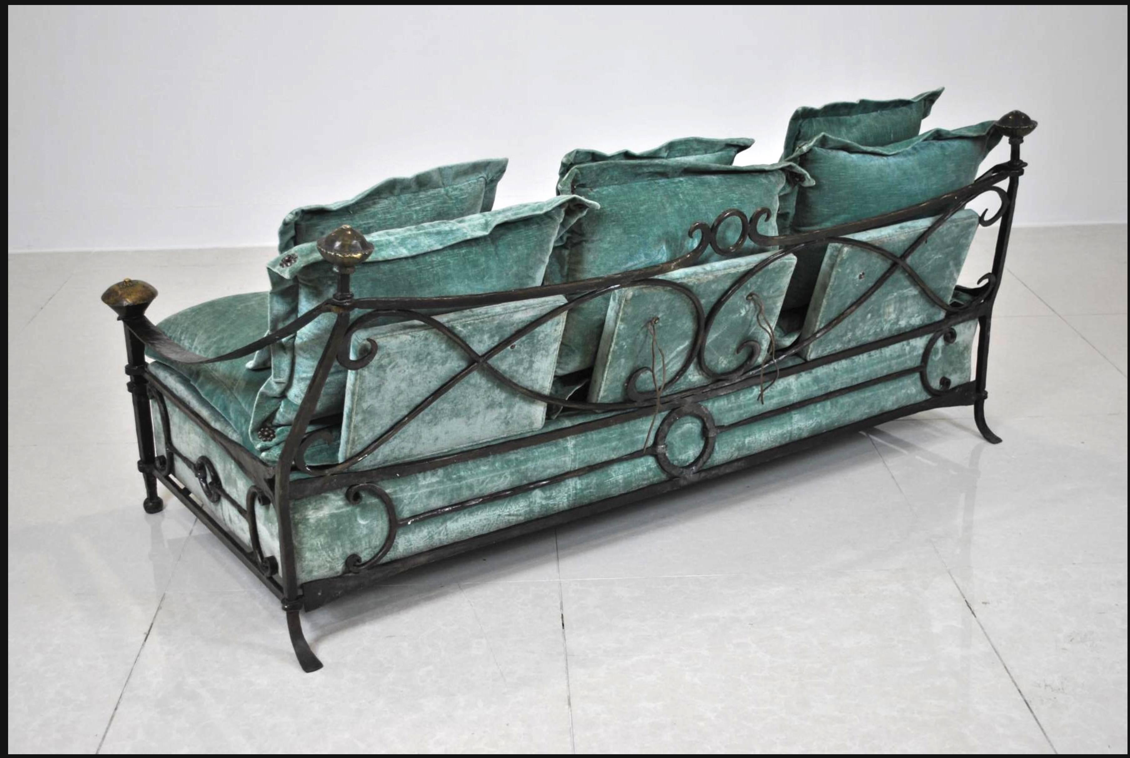 Modern Iron Wrought Sofa by Sido & François Thévenin For Sale