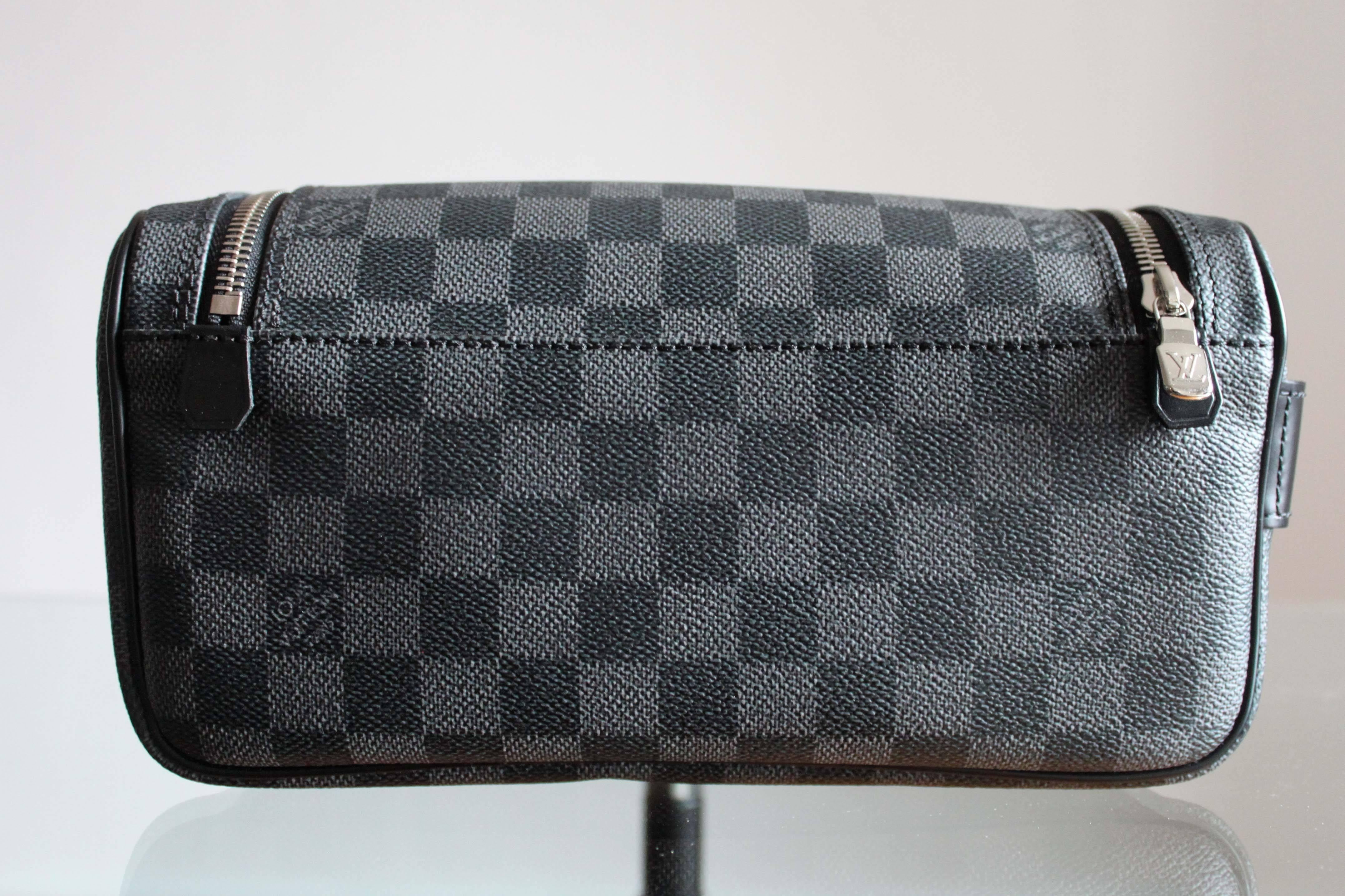 French Toiletry Pouch by Louis Vuitton in Damier Graphite