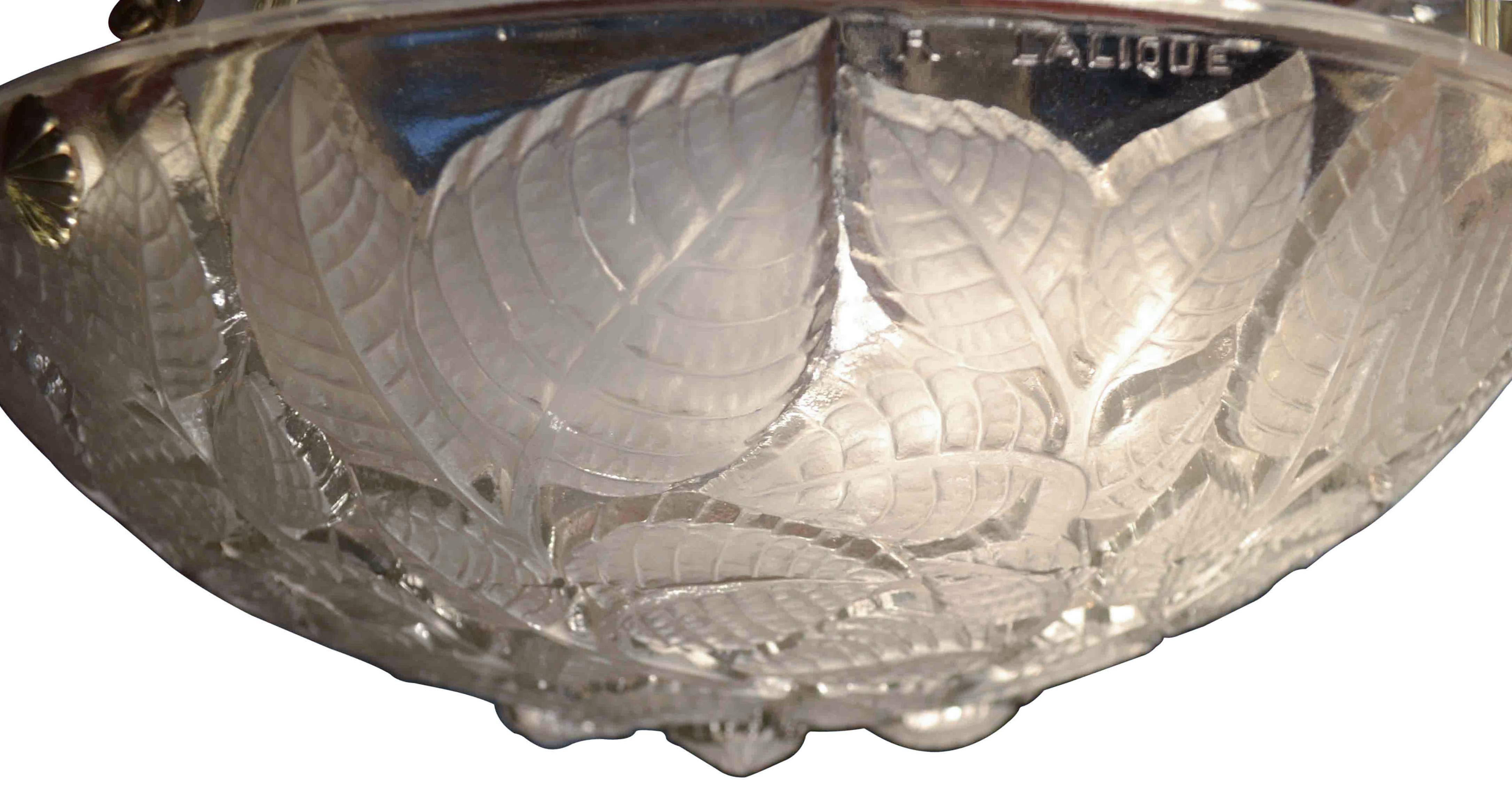 Art Deco René Lalique Charmes Bowl Fixture For Sale