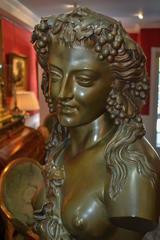Bronze Bust of Bacchante by Auguste Clésinger