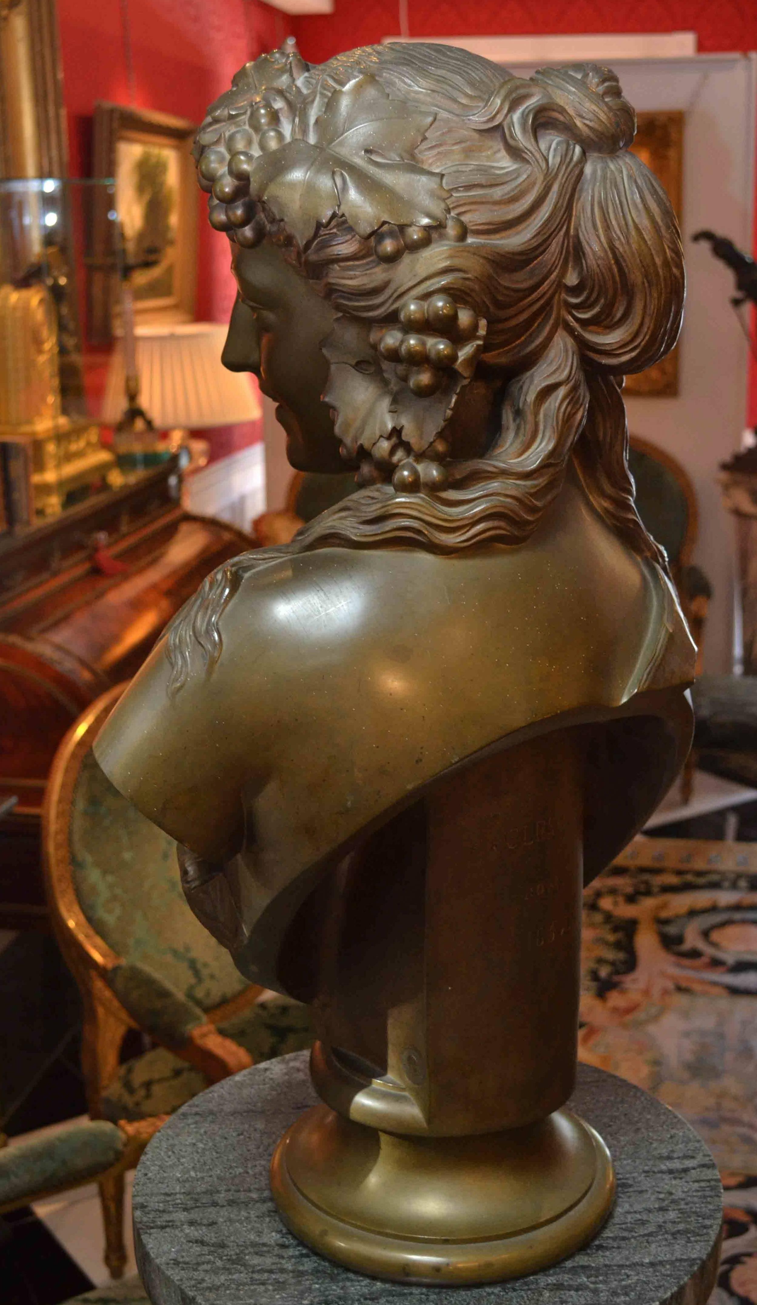Neoclassical Bronze Bust of Bacchante by Auguste Clésinger For Sale
