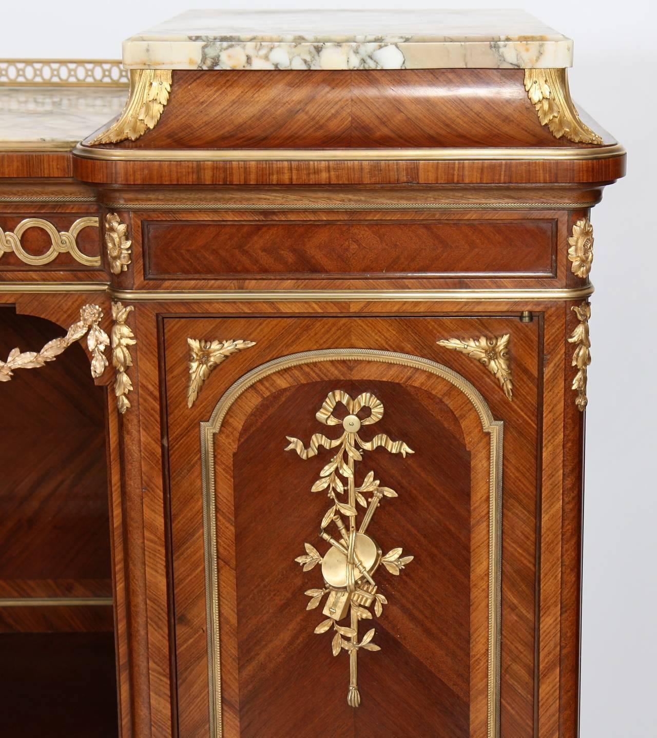 French Inlaid Wood Music Cabinet by François Linke For Sale