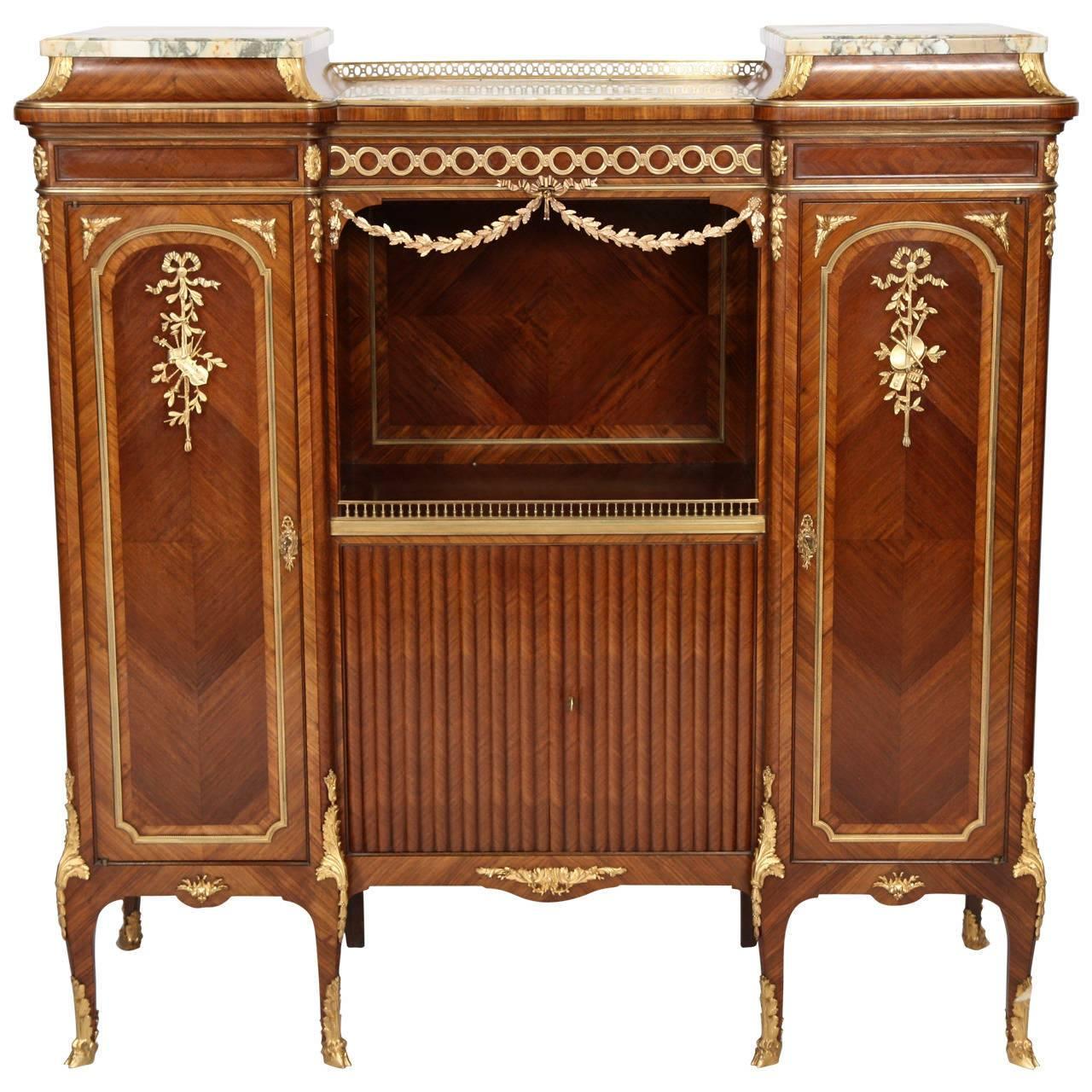 Inlaid Wood Music Cabinet by François Linke For Sale