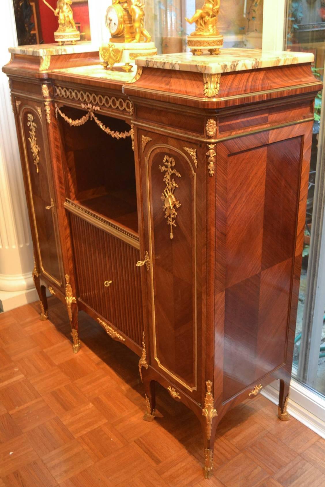 Inlaid Wood Music Cabinet by François Linke In Good Condition For Sale In Vancouver, BC
