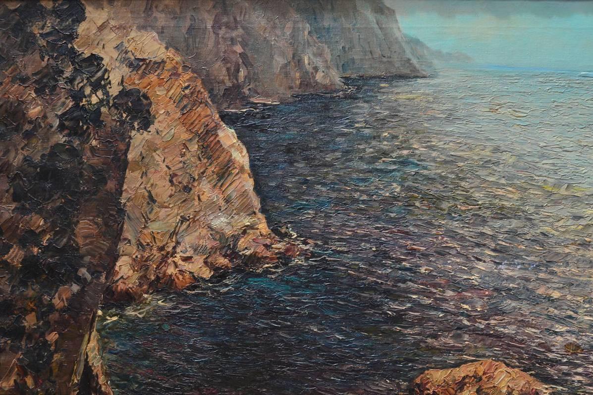 Italian Isle of Capri Oil Painting, Signed Matteo Sarno For Sale