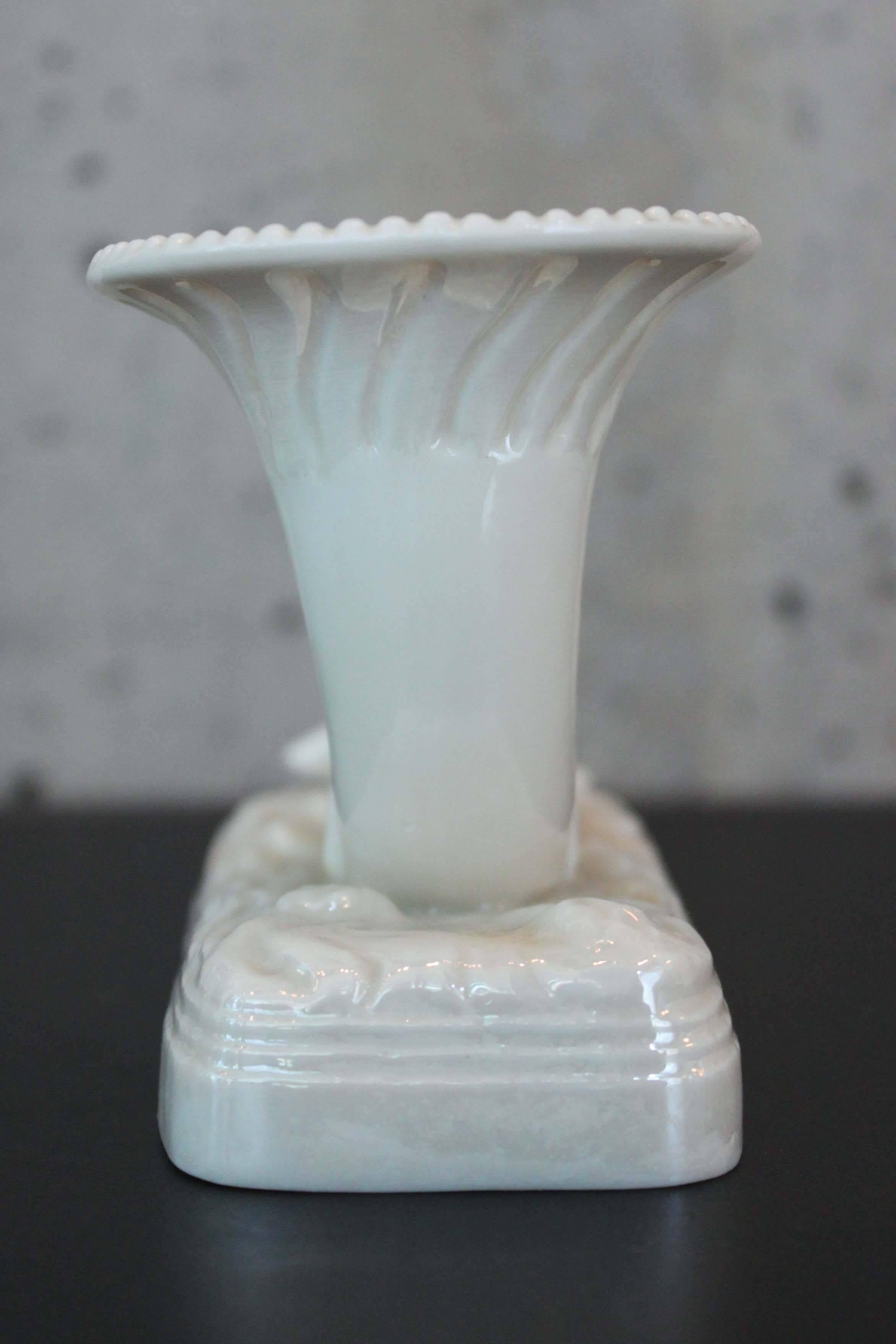 Porcelain Belleek Sea Horse Bud Vases, Set of Four For Sale
