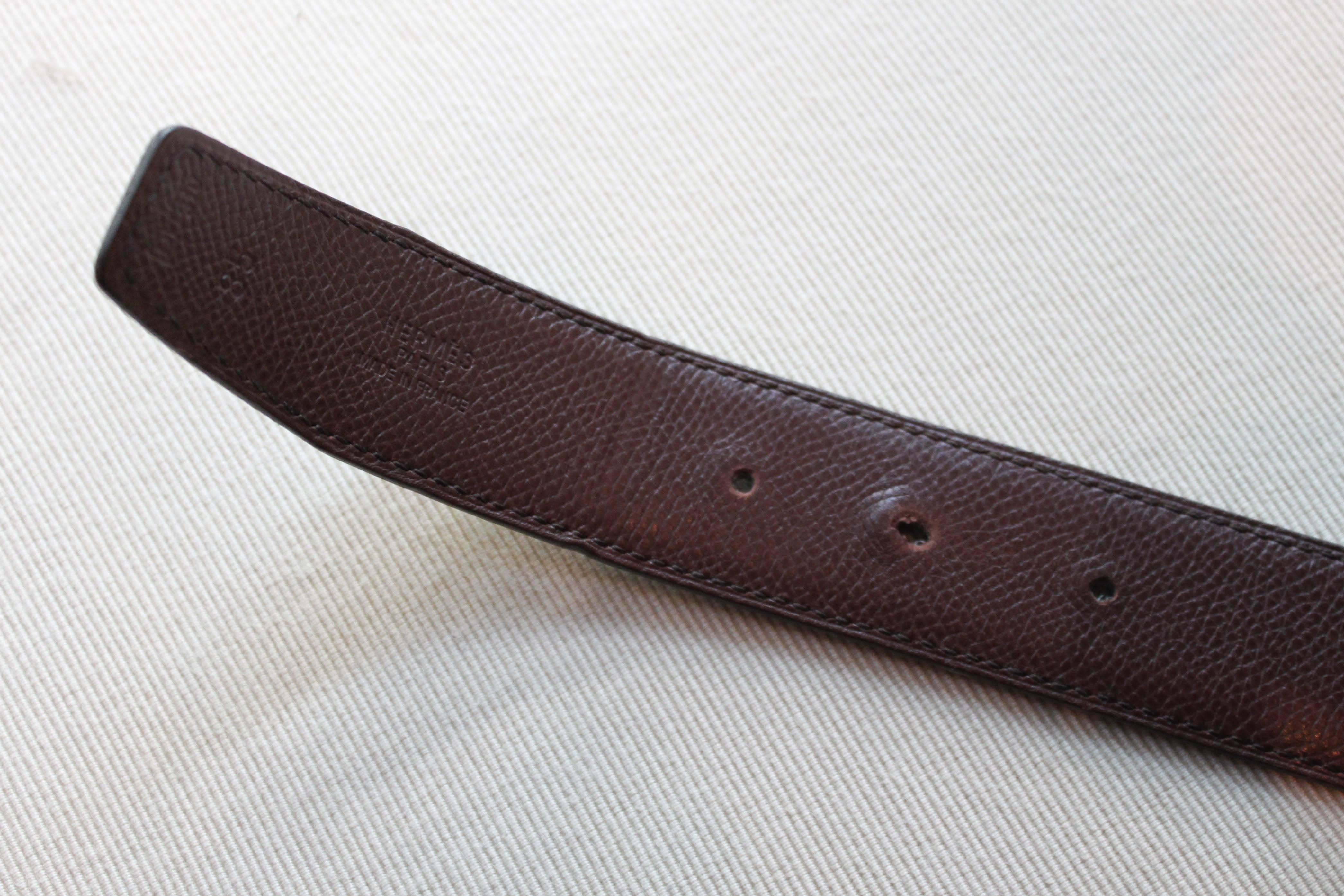 Contemporary Hermès Gold H Belt Reversible Black/Brown