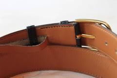 Hermès Black Belt with Gold Buckle