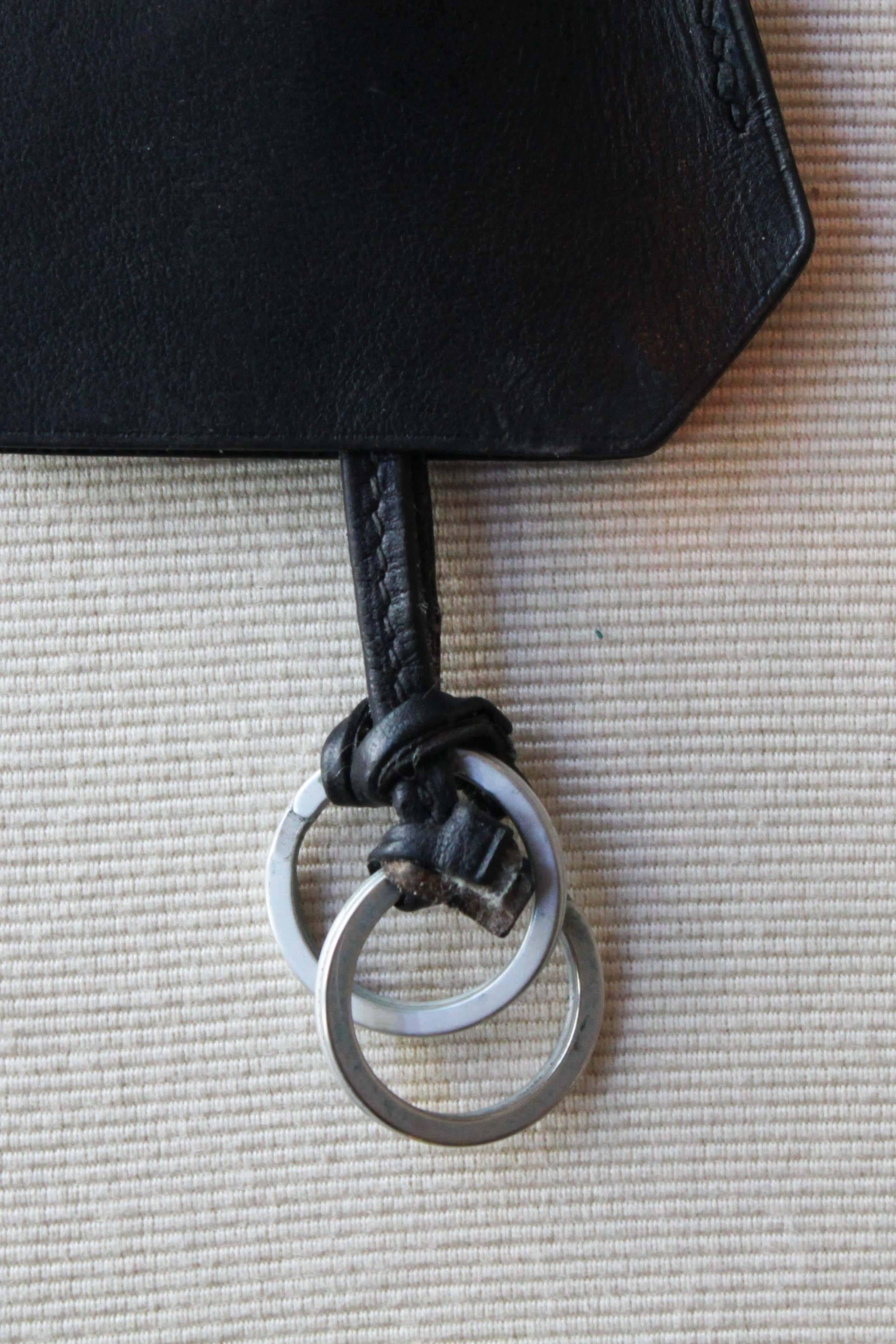 Hermès Key Ring Clochette Necklace, Black In Good Condition In Vancouver, BC