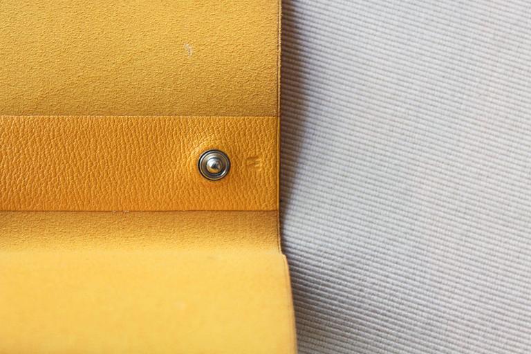 Hermès Yellow Leather Snap Folio For Sale at 1stDibs
