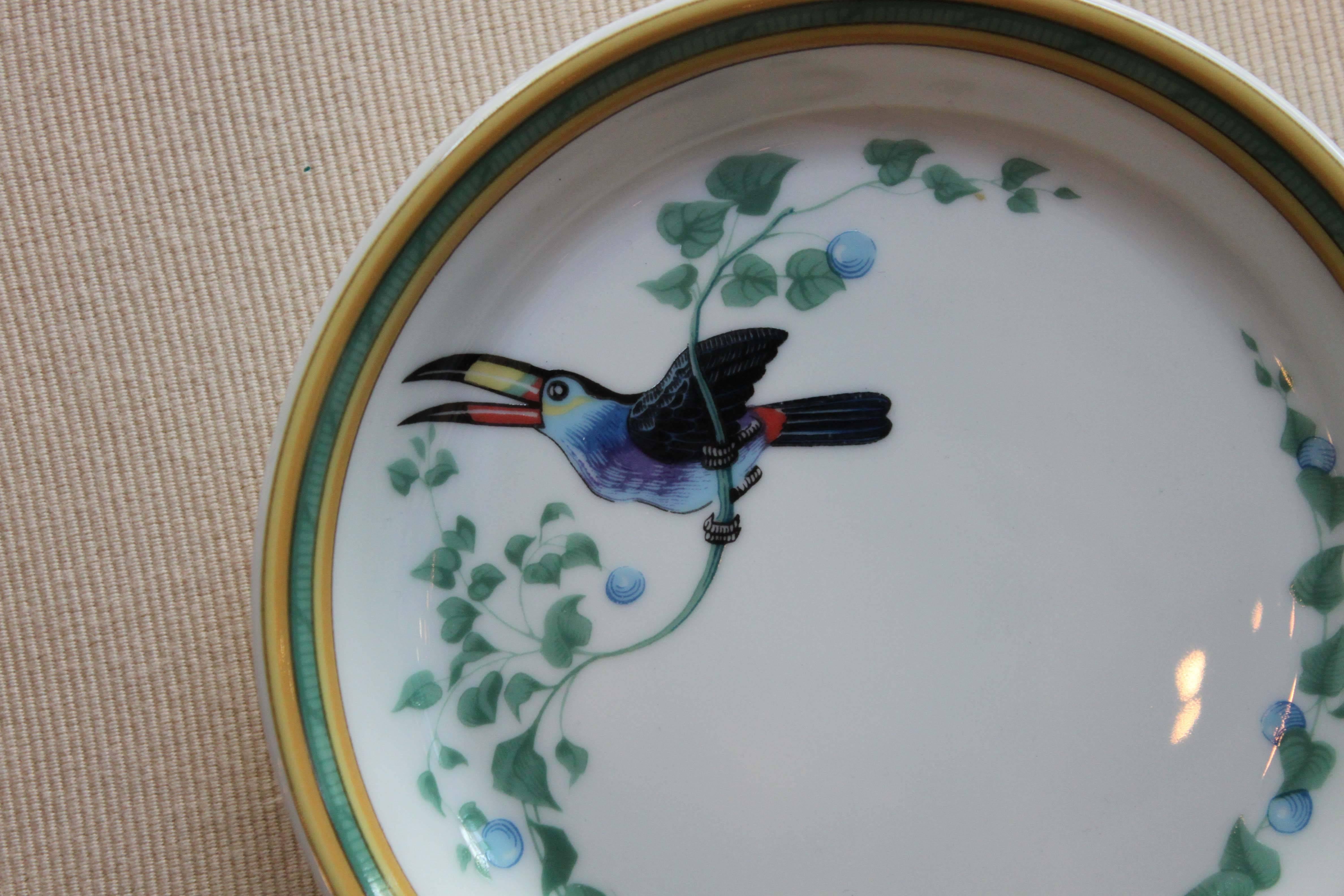 A commemorative dish marked Hermès, hand-painted and inscribed 