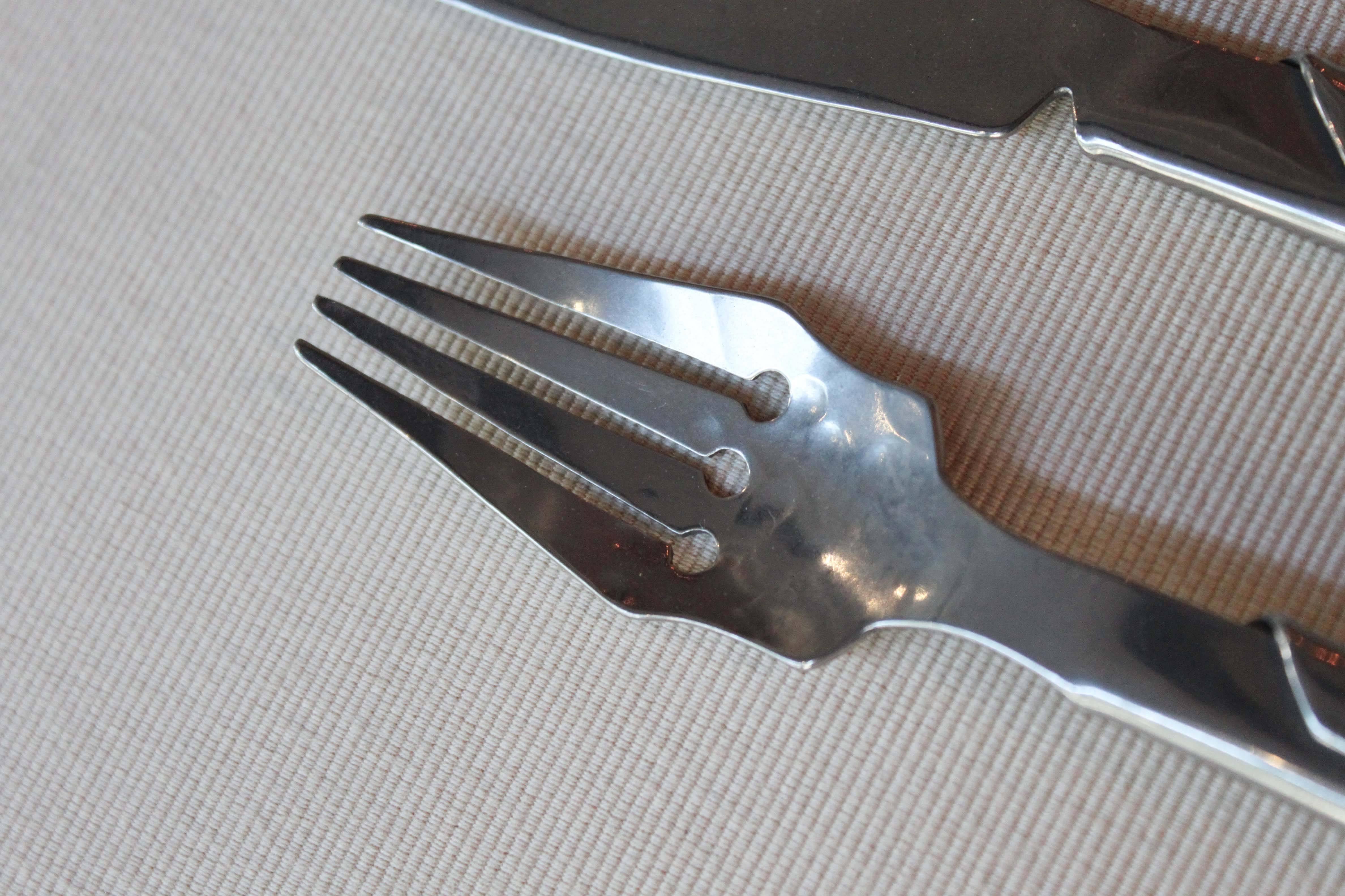 Canadian Stainless Flatware by Stefanie Dueck, Three-Piece  For Sale