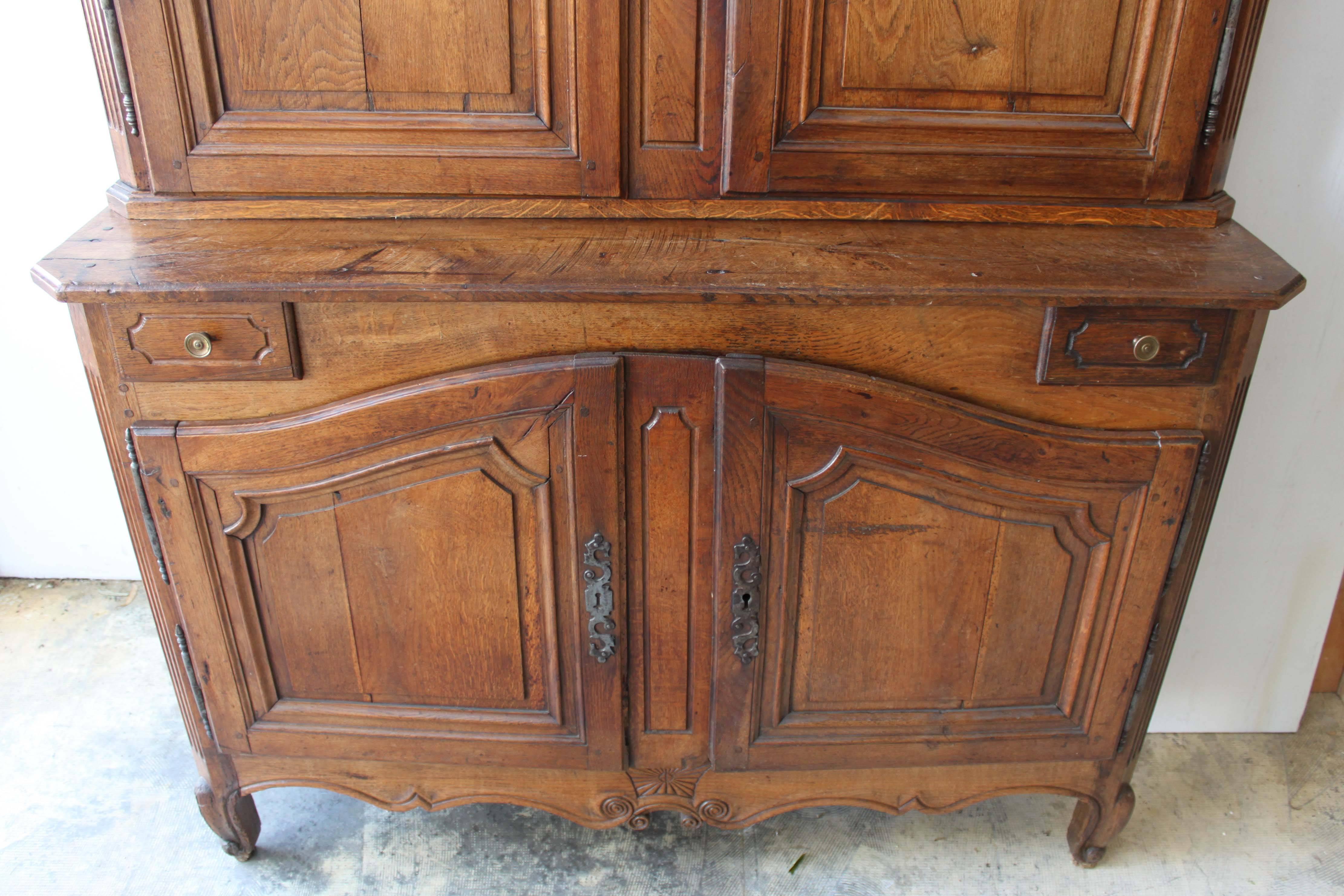 Louis XV Early 19th Century Buffet a Deux Corps For Sale