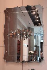 Art Deco Venetian Mirror with Scalloped Frame