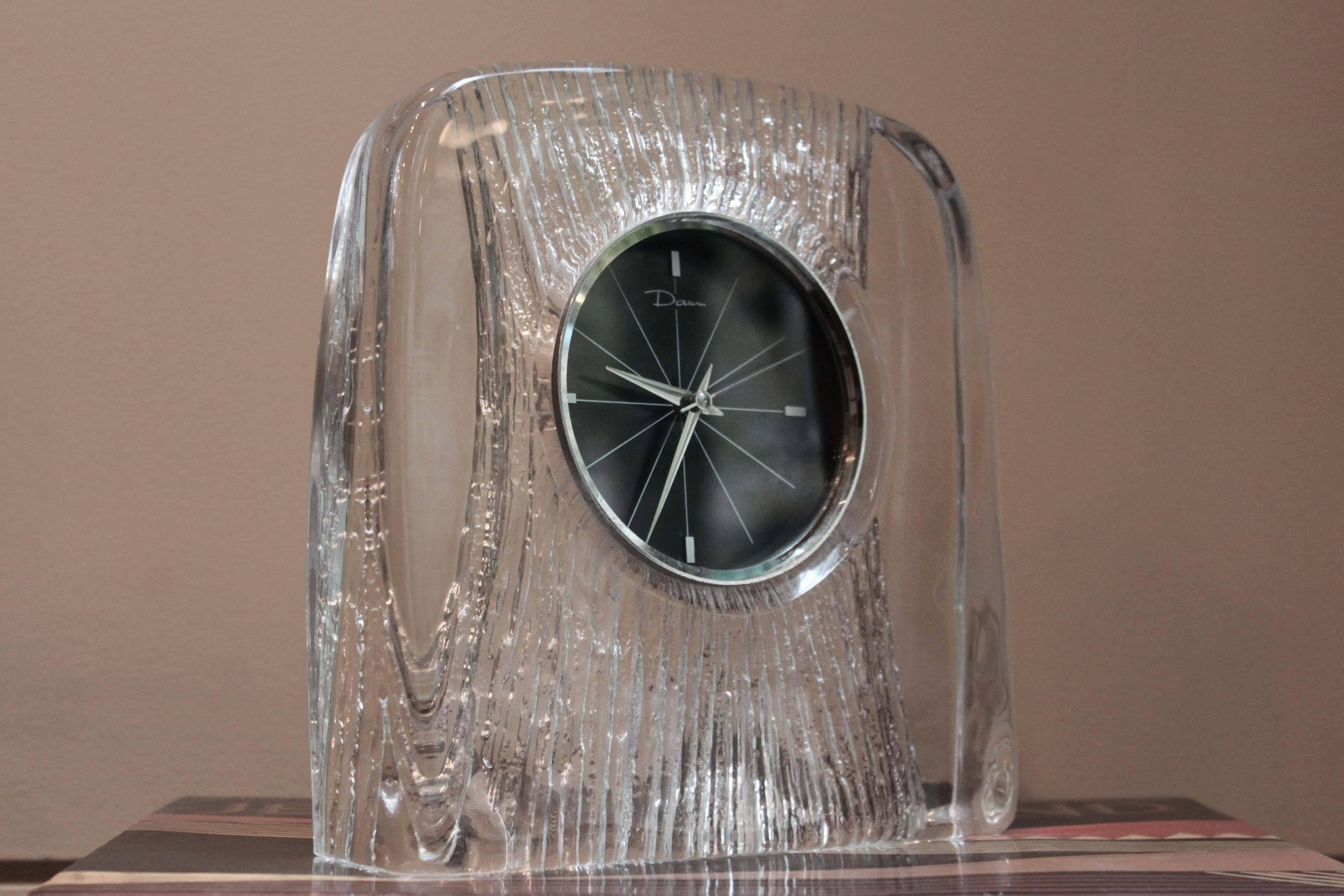 20th Century Daum Crystal Desk Clock