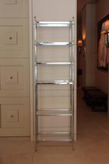 Pair of Lucite, Chrome and Brass Étagères