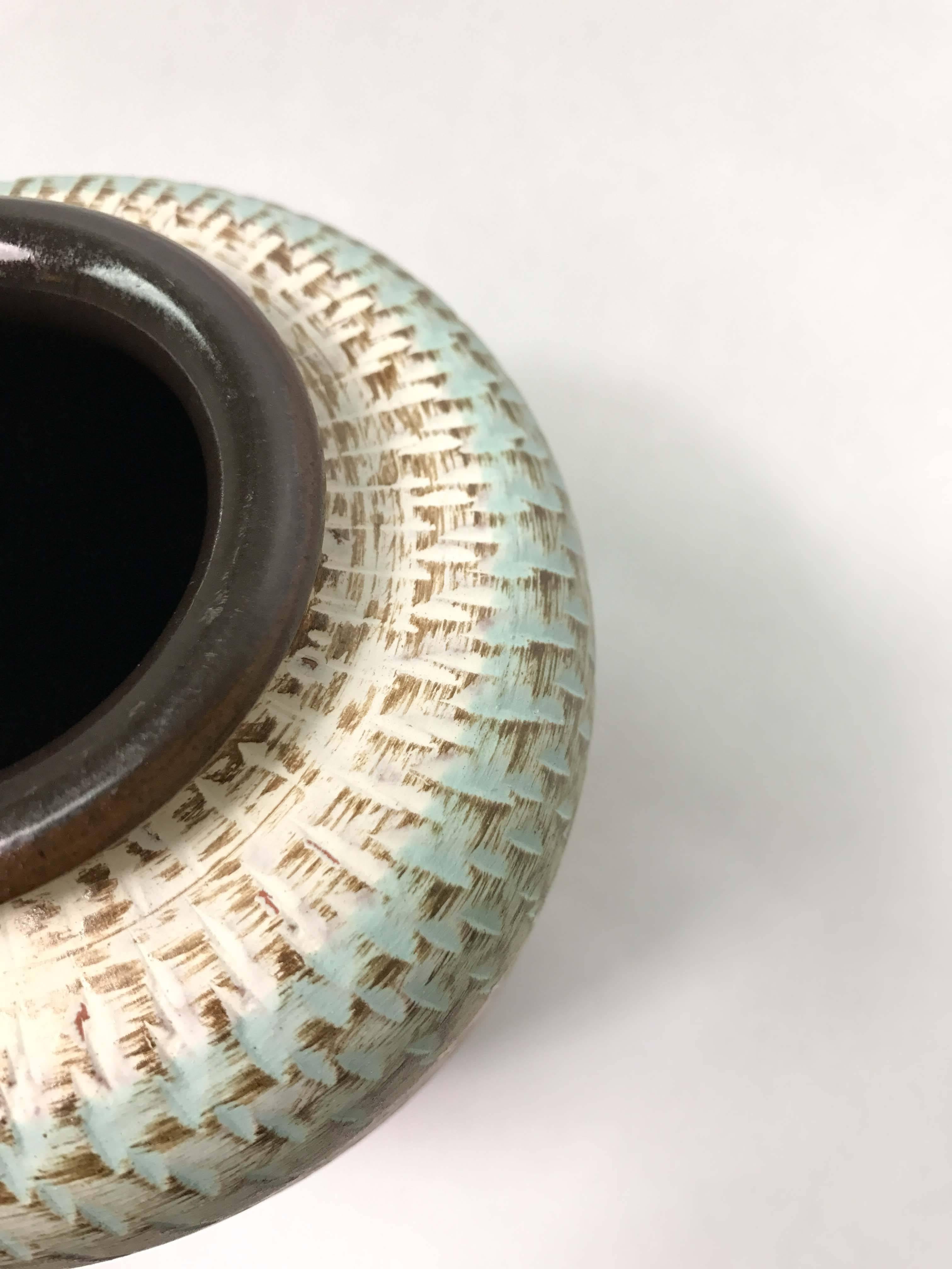 Mid-Century Modern West German Pottery Vase Attributed to Dümler & Breiden For Sale