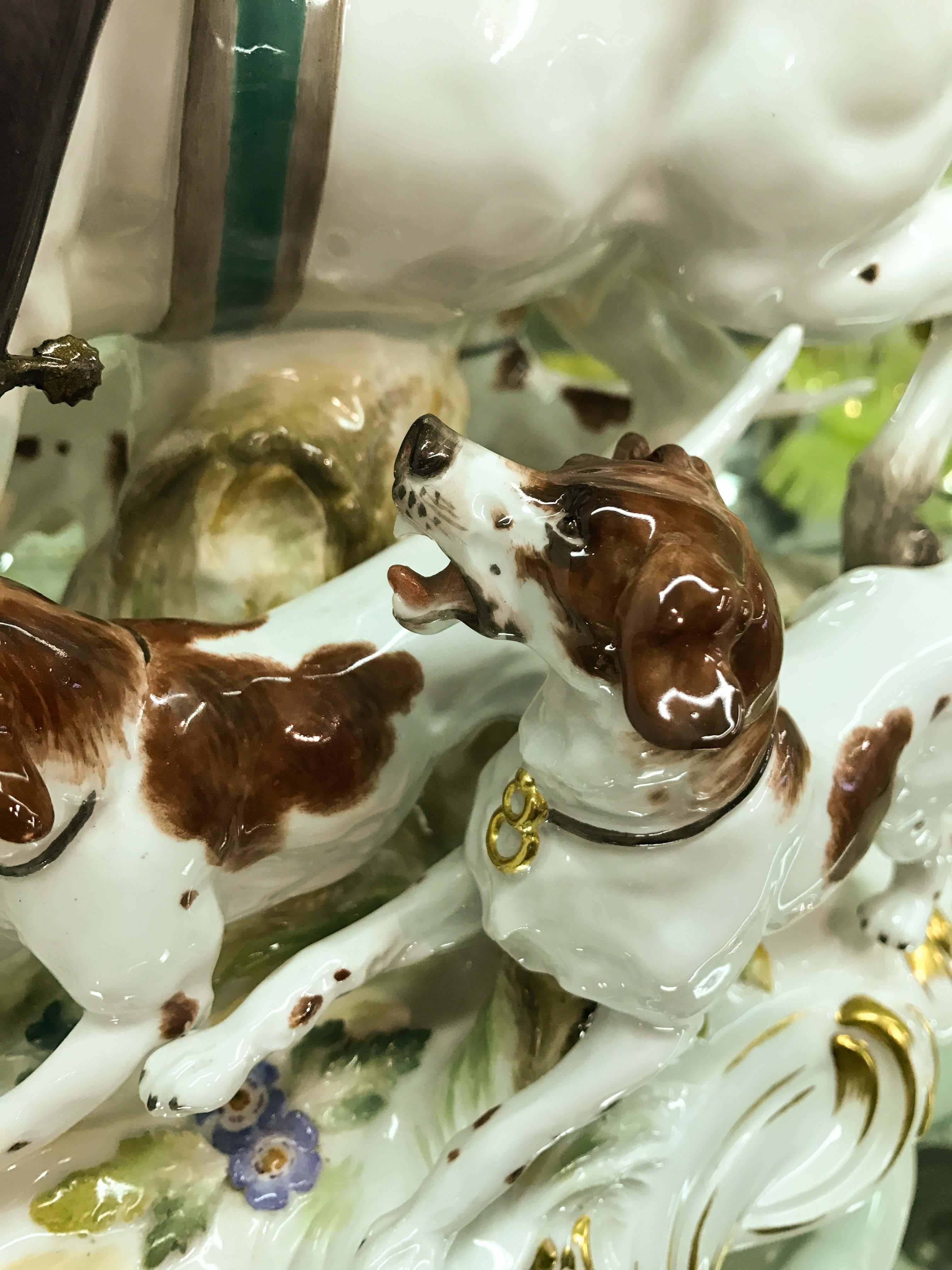 Huntsman and Hounds marked Meissen For Sale 1