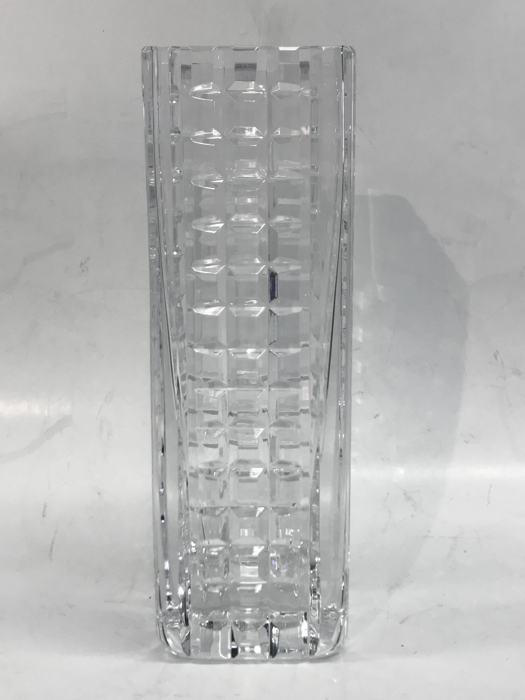 Waterford cut crystal vase. Very good condition overall. Signed at bottom.
 