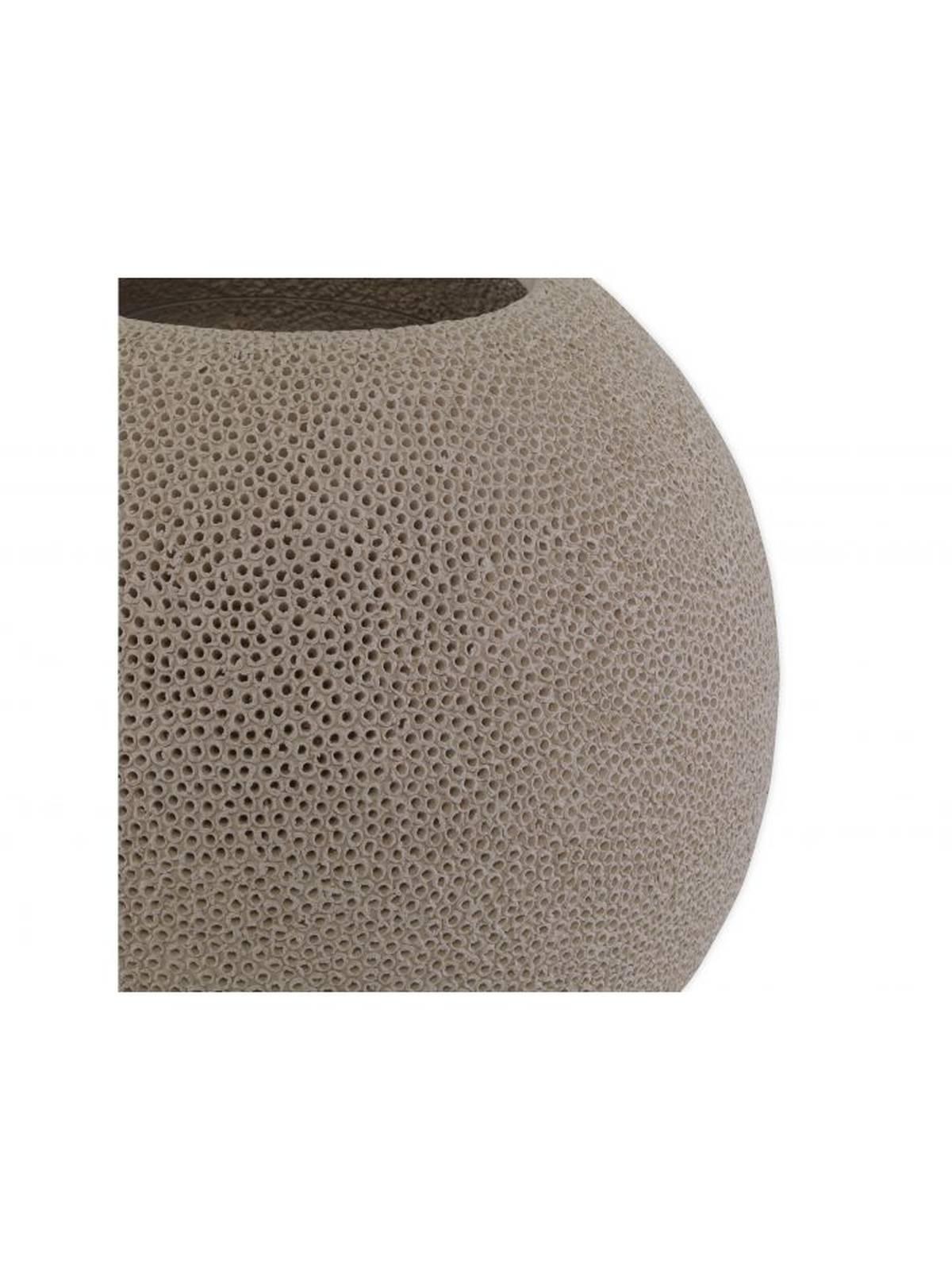 Modern Pierced Round Earthenware Vase For Sale