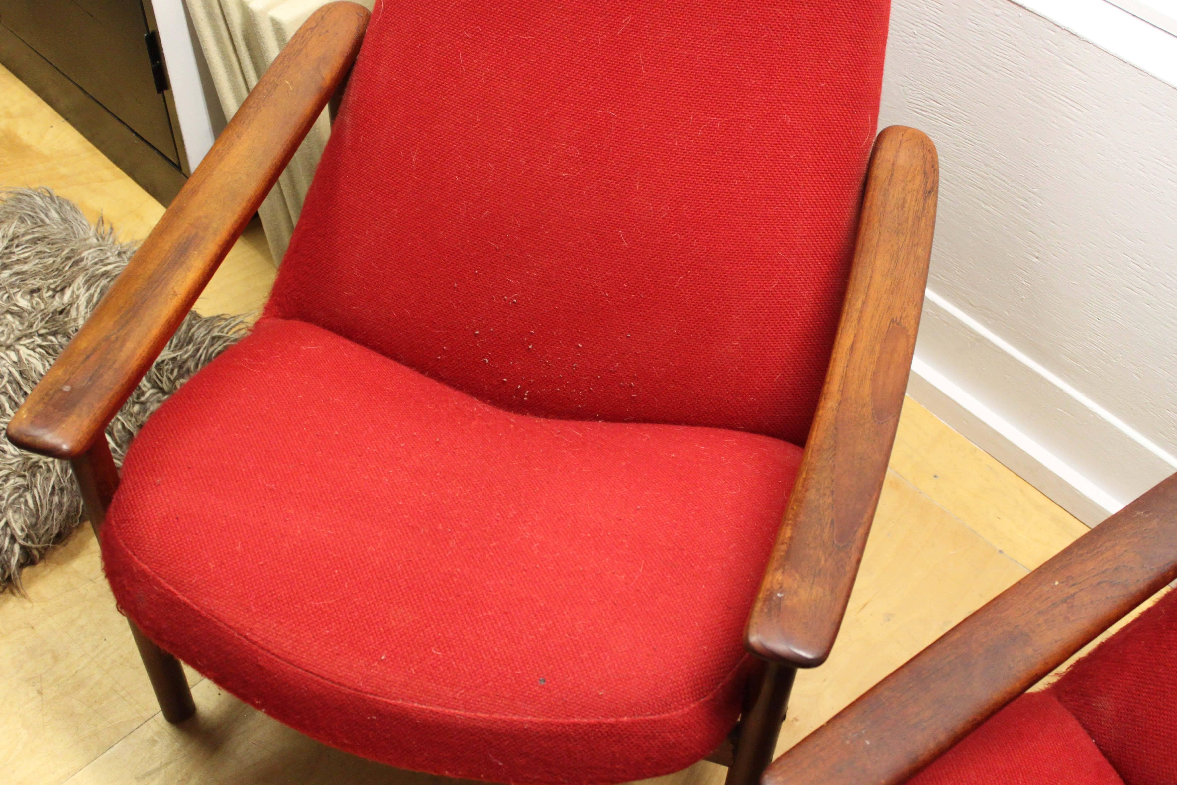 Pair of Lounge Chairs by Alf Svensson for Ljungs Industrier, Sweden In Good Condition In Vancouver, BC