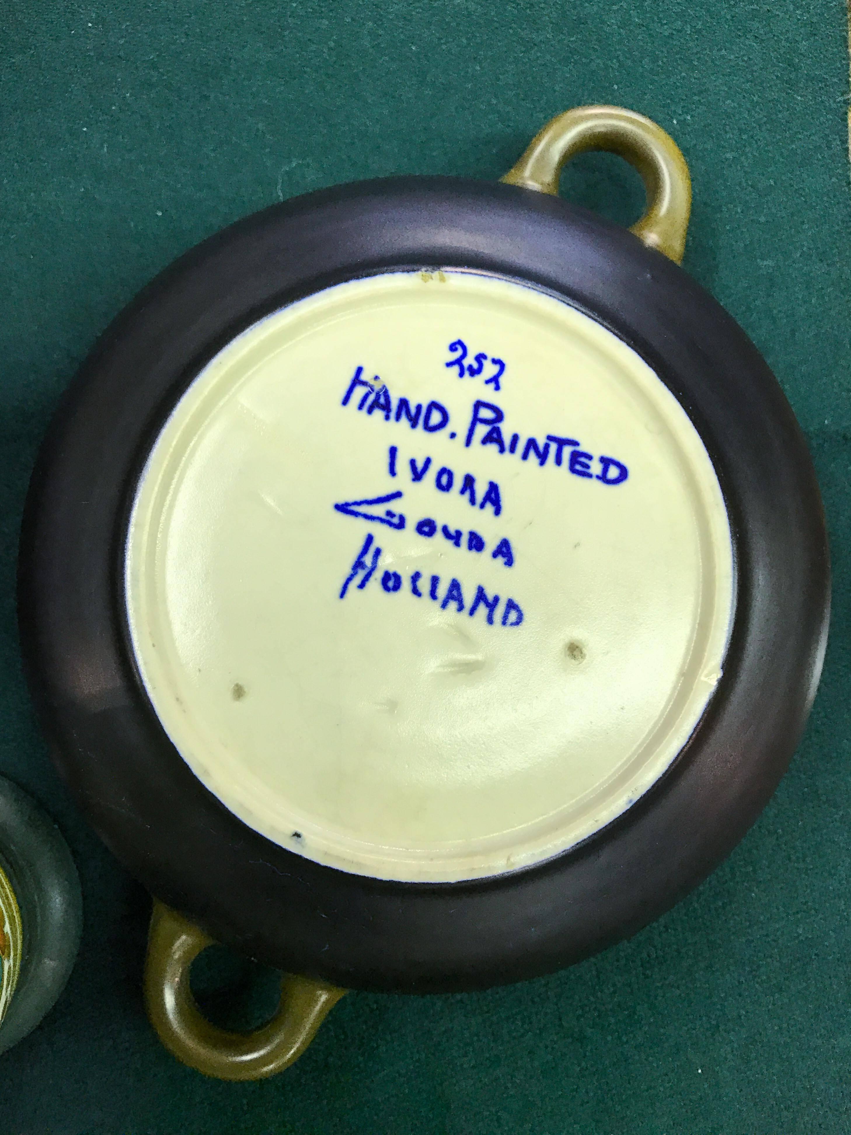 18-Piece Collection of Signed Gouda Pottery For Sale 2