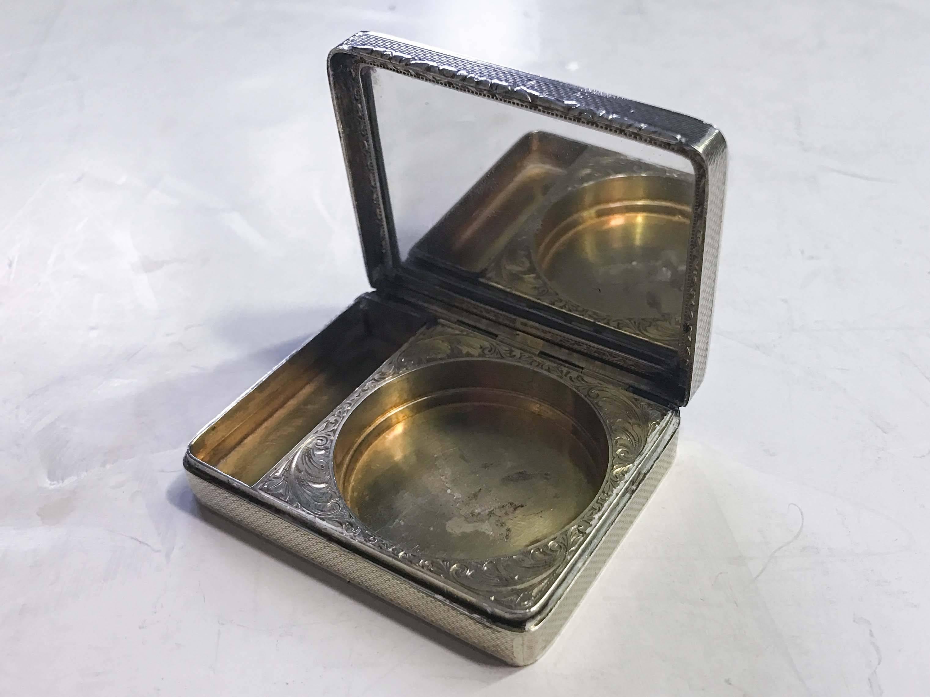 20th Century Enamel and Silver Compact For Sale
