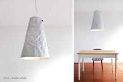 Ono Distressed Aluminium Pendant Light, Matte White
