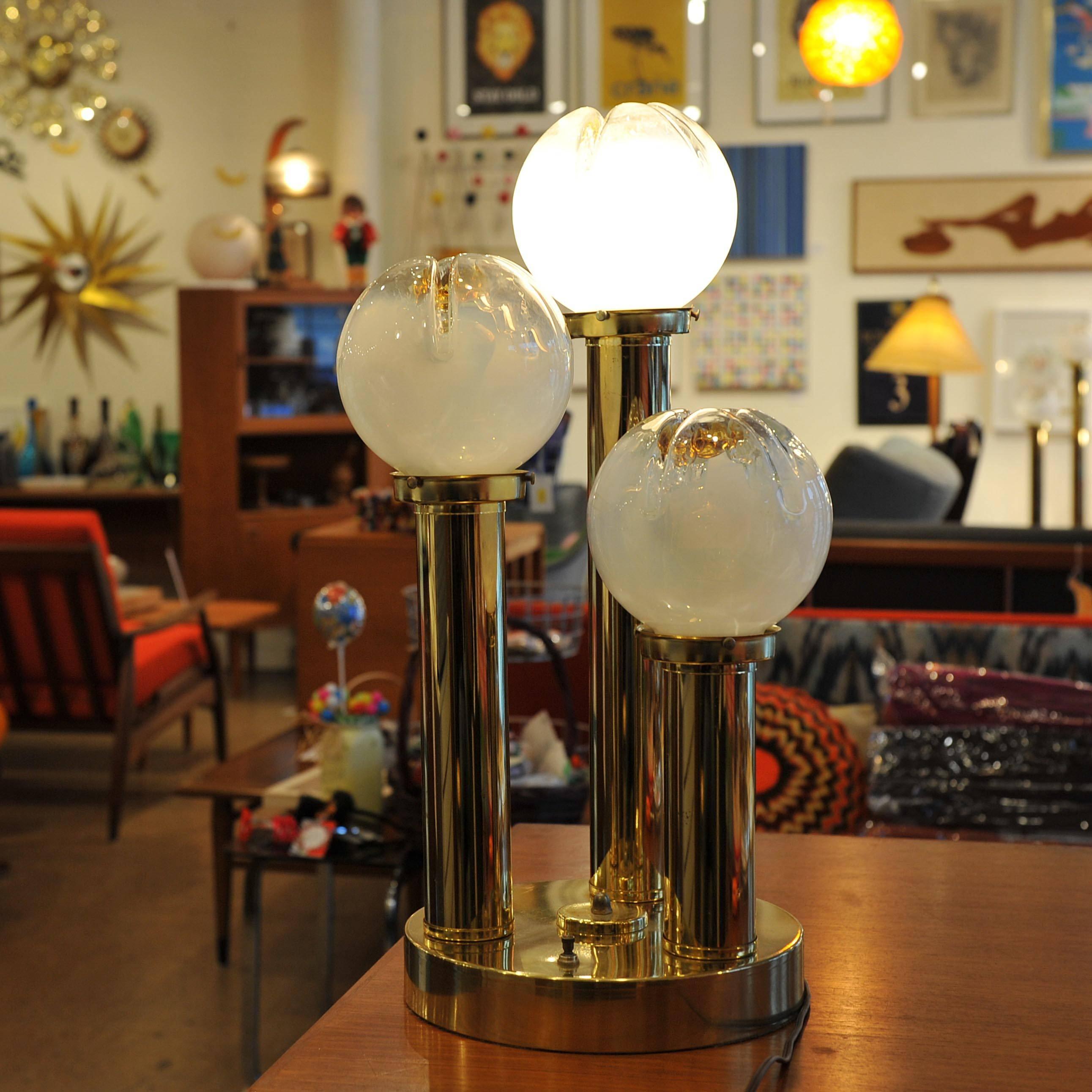 Mid-Century Modern A.V. Mazzega Murano Glass Table Lamp