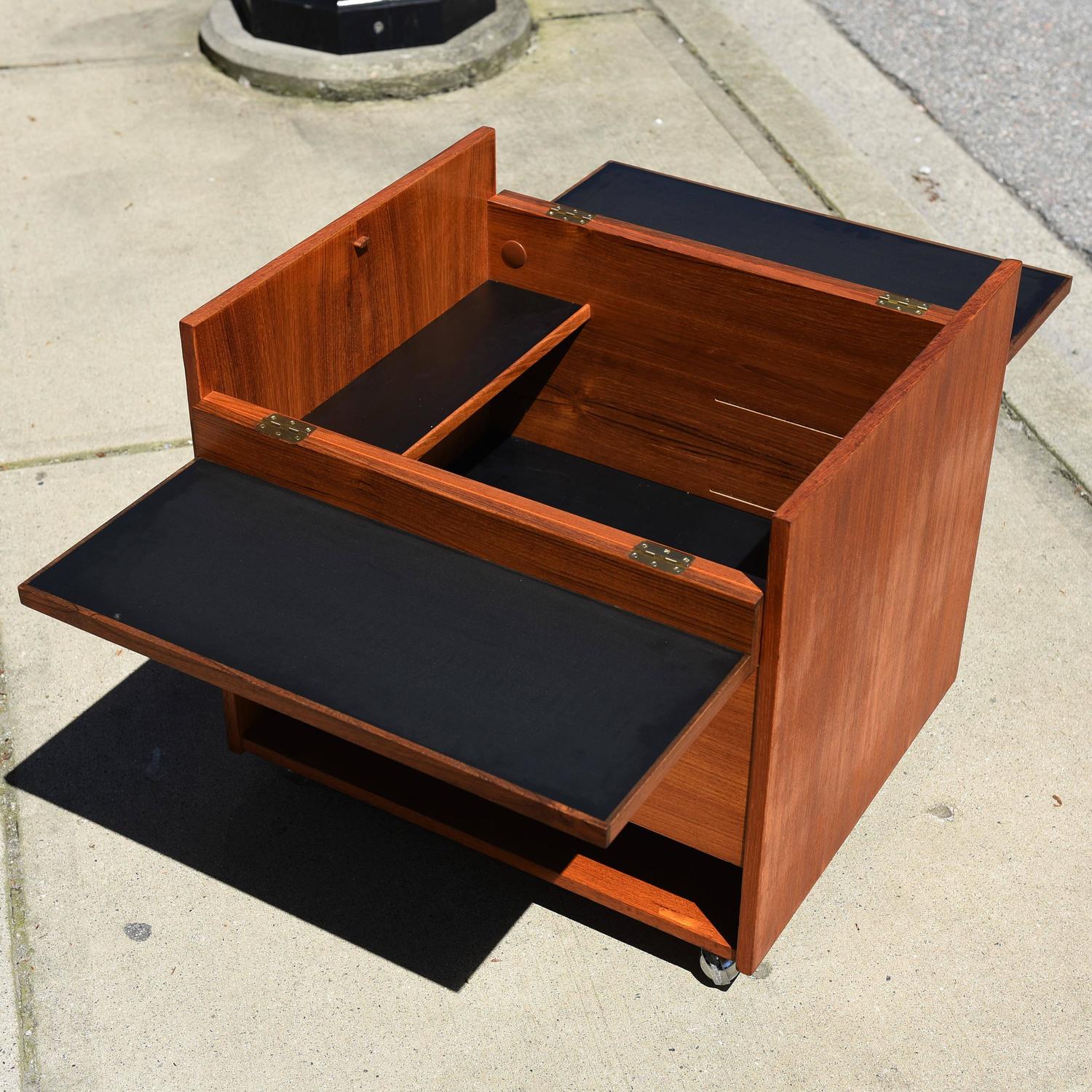 Danish Teak Cube Box Bar For At 1stdibs