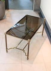 Brass and Smoked Glass Coffee Table