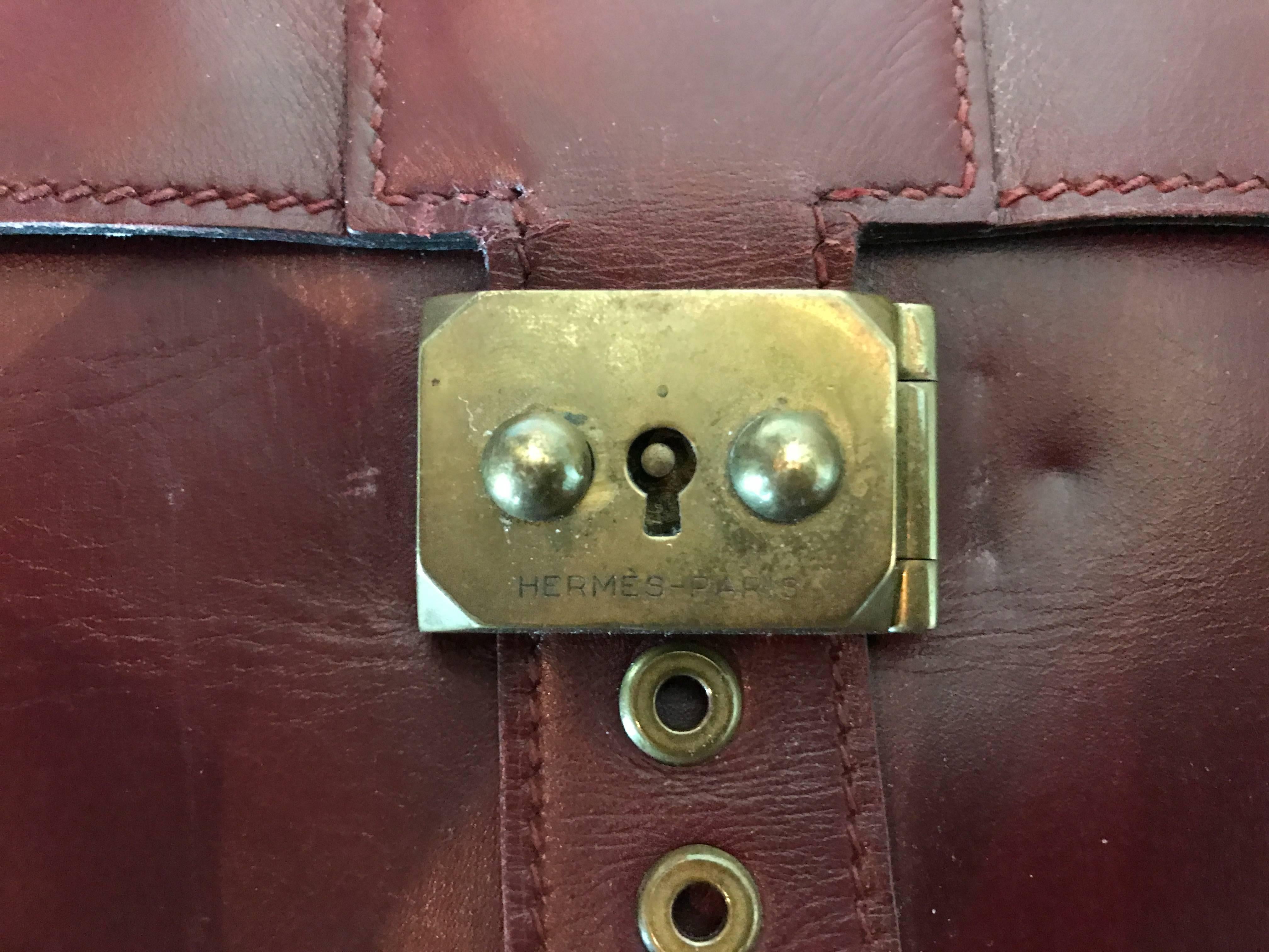 Hermès Sac à Dépêches Leather Briefcase In Good Condition For Sale In Vancouver, BC