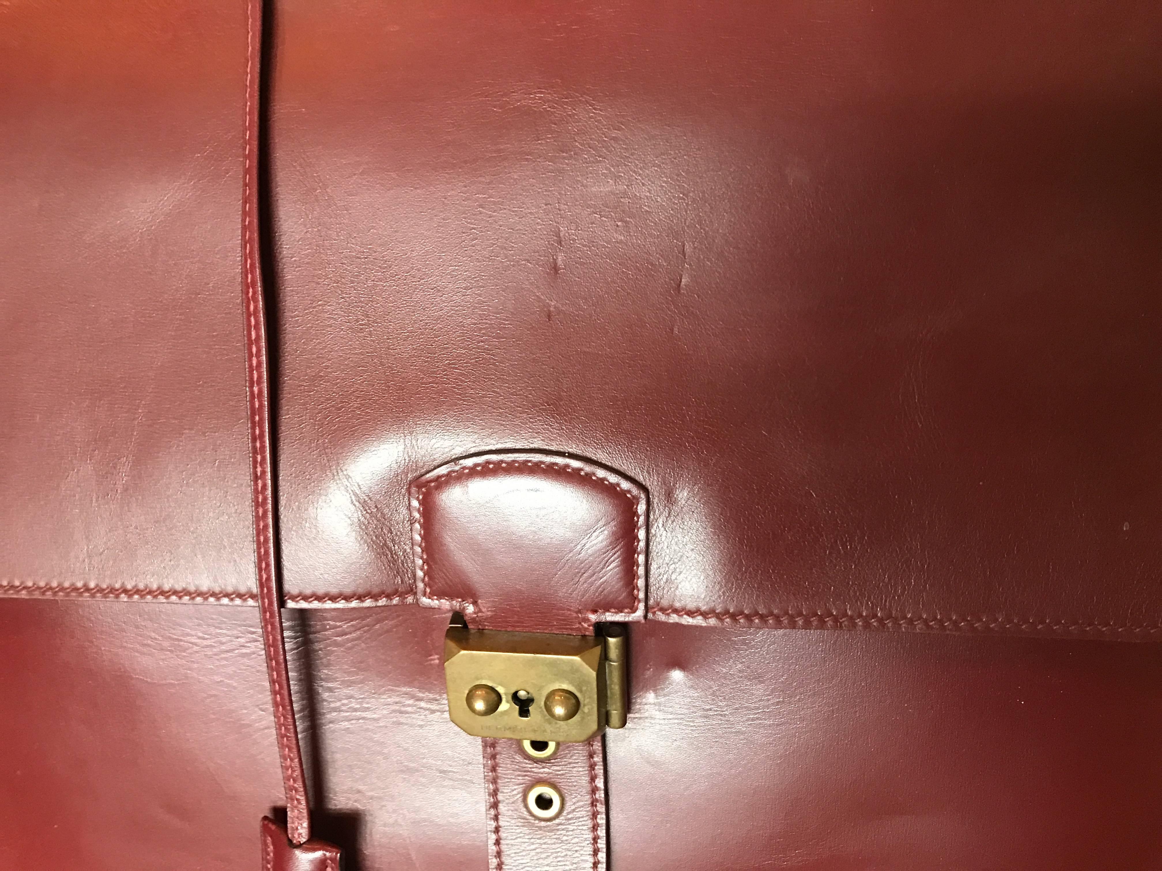 20th Century Hermès Sac à Dépêches Leather Briefcase For Sale