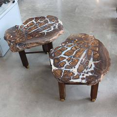 Boulder Opal Side Tables, Pair