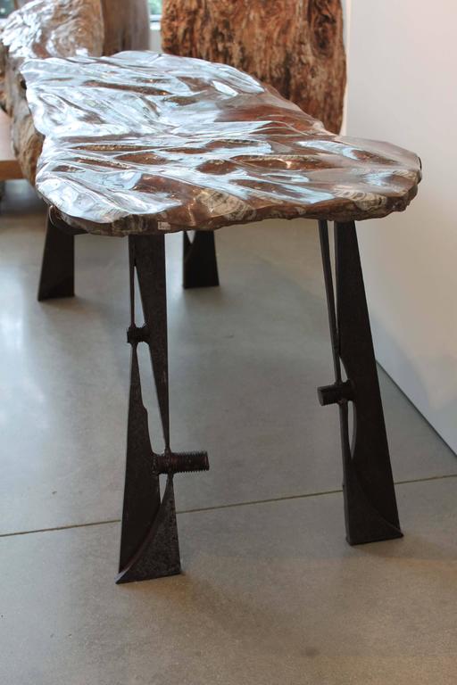 Prehistoric Bench Polished Orthoceras Fossil Bench For Sale at 1stDibs