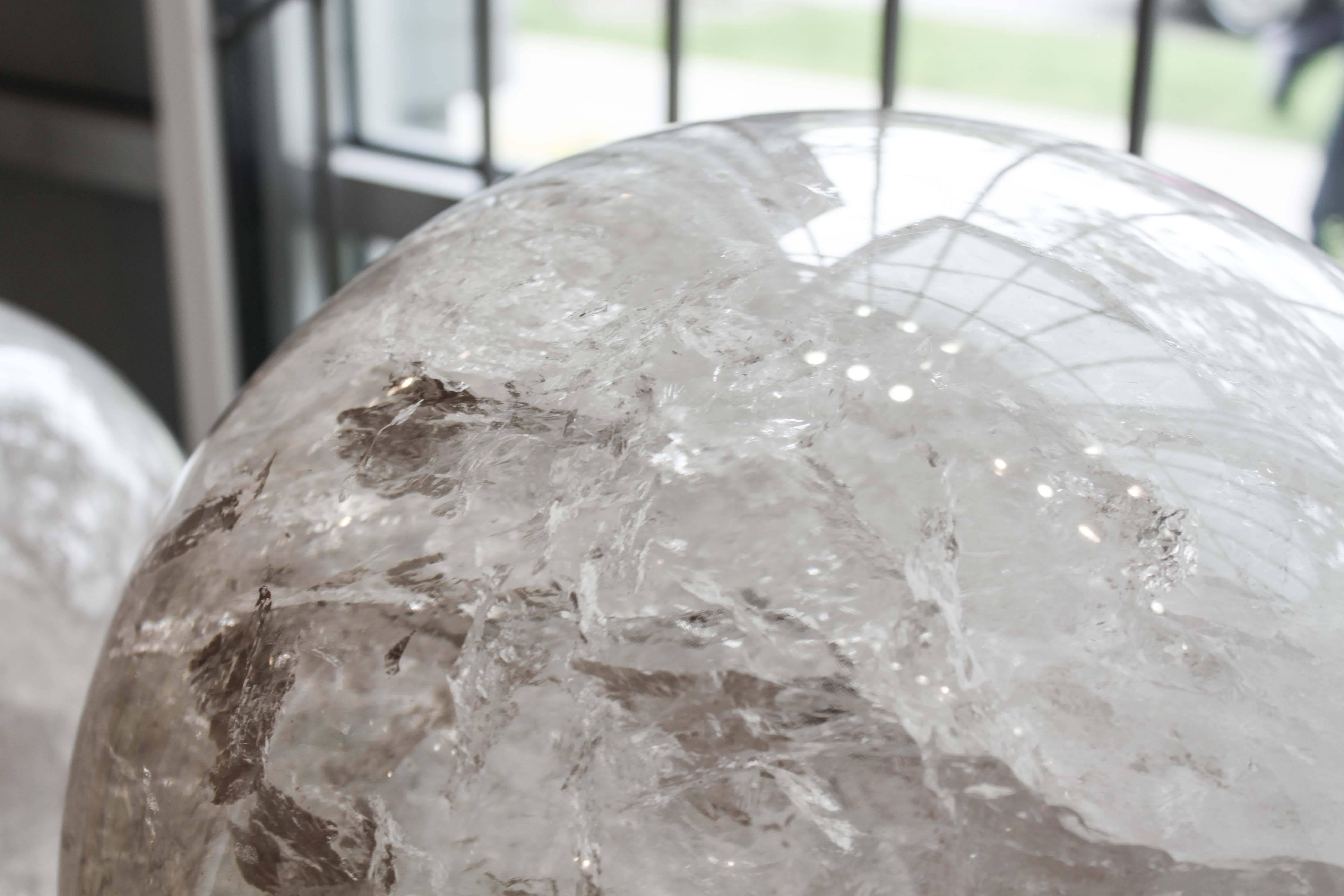 Brazilian Monumental Quartz Crystal Sphere For Sale