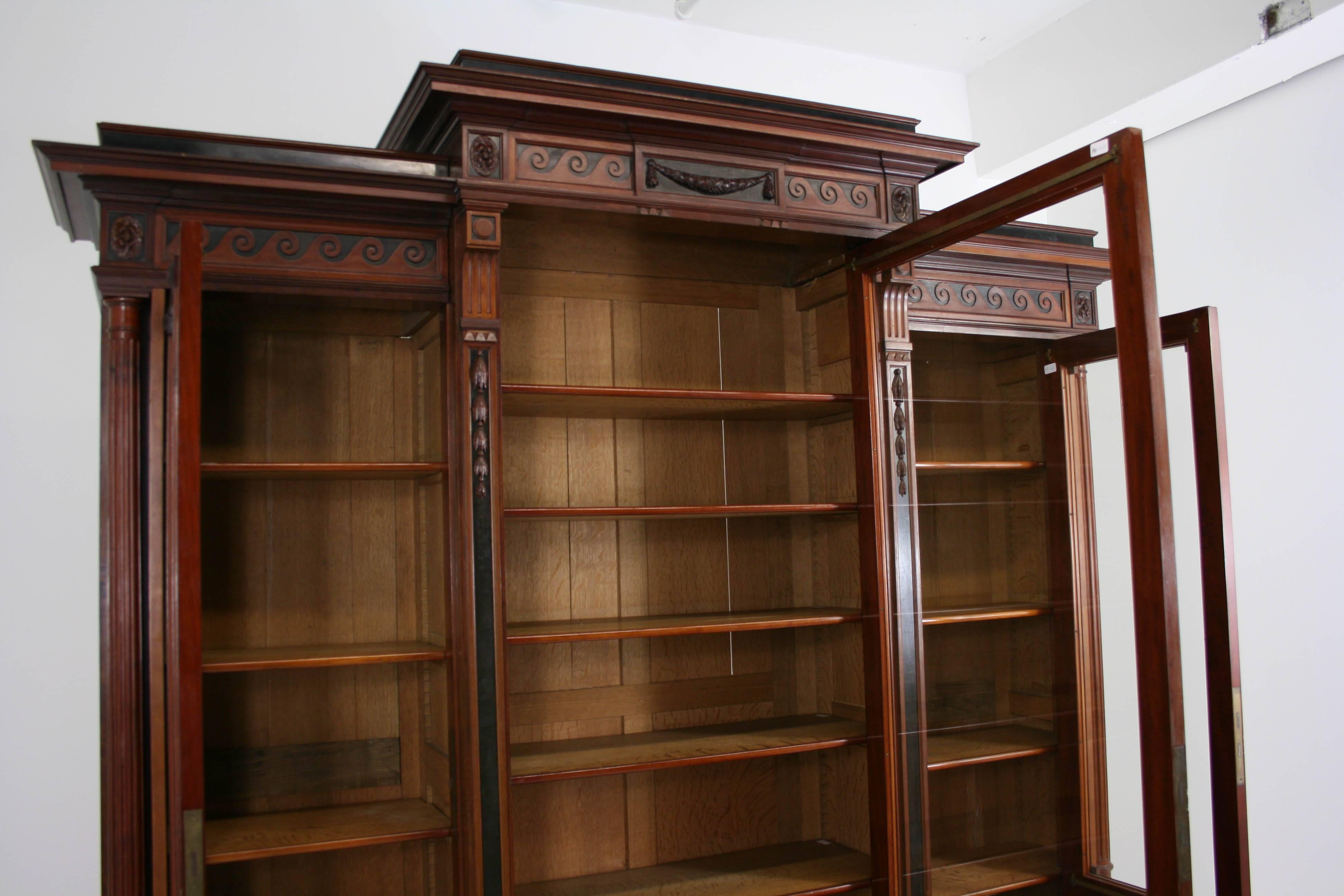 French Victorian Mahogany Bookcase